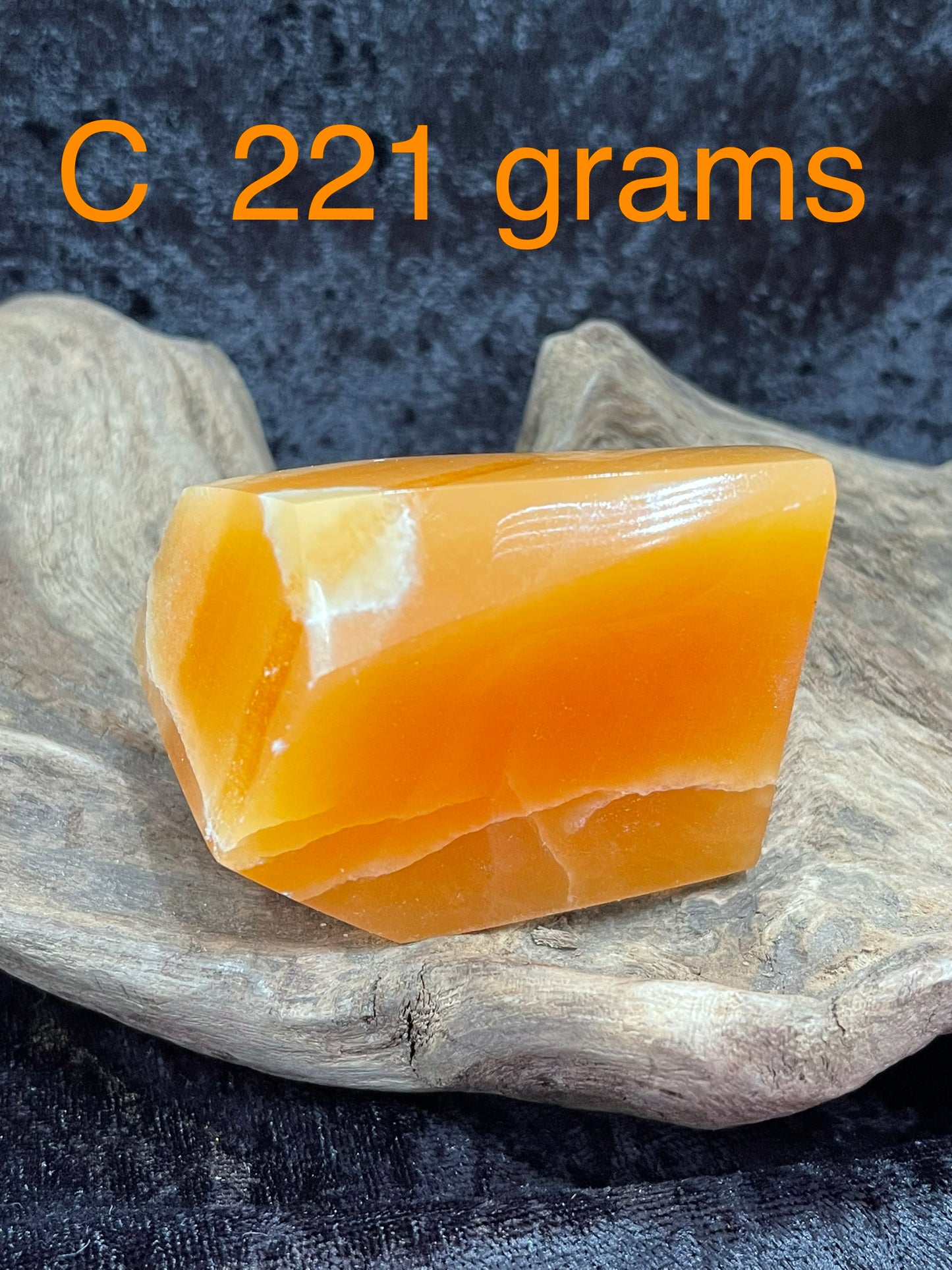 Orange calcite polished forms