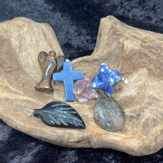 Assorted shaped crystal pendants