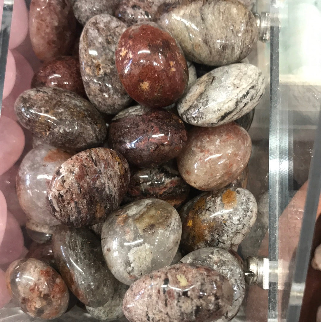 Tumbled Thousand Layer lodolite quartz