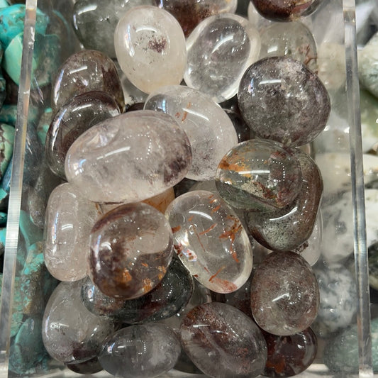 Tumbled Lodolite garden quartz