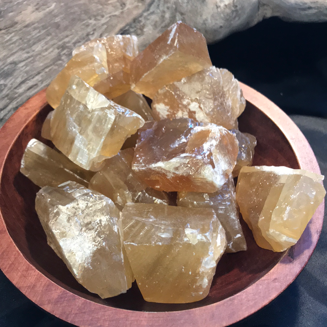 Honey Calcite - raw, rough