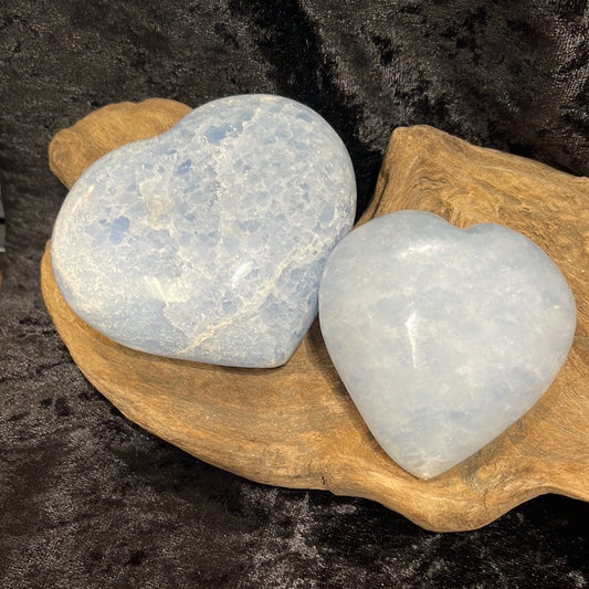 Blue calcite heart